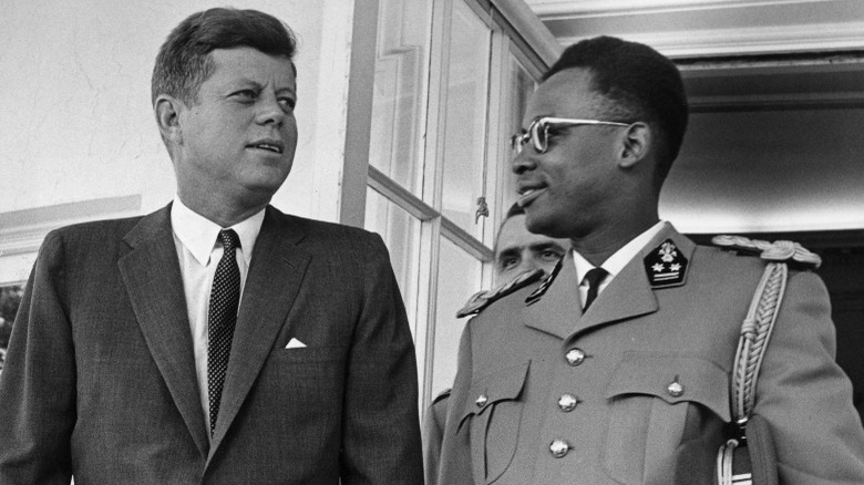 John Kennedy and Mobutu Sese Seko speaking