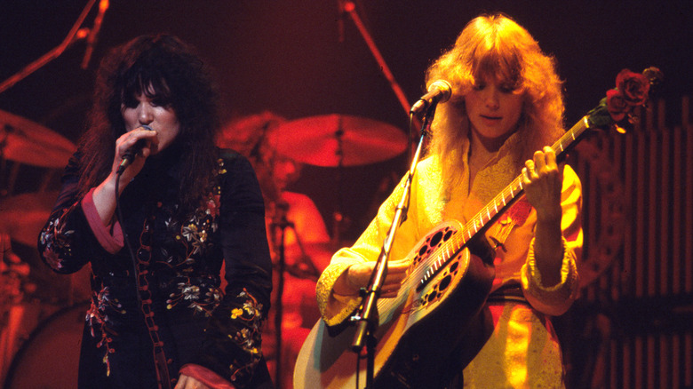 Ann and Nancy Wilson performing on stage
