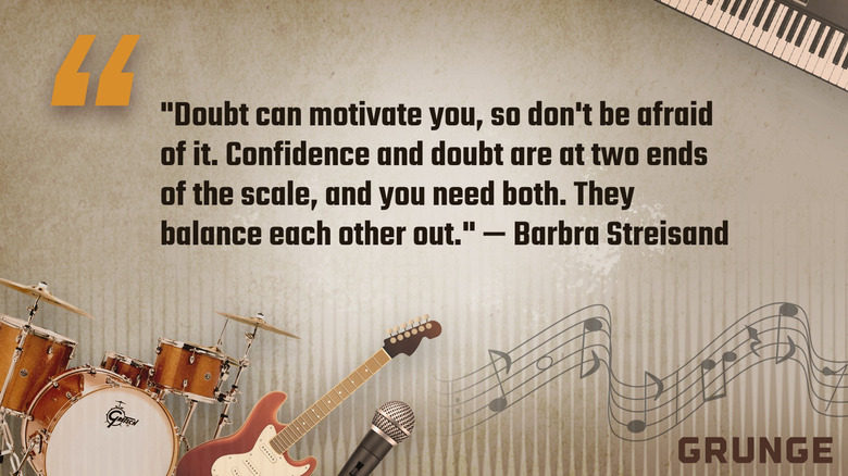 Graphic of Barbra Streisand quote about doubt