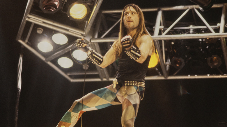Bruce Dickinson posing on stage