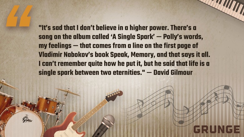 graphic of a David Gilmour quote