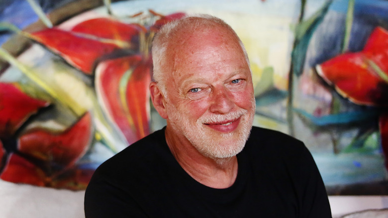 David Gilmour smiling in black shirt