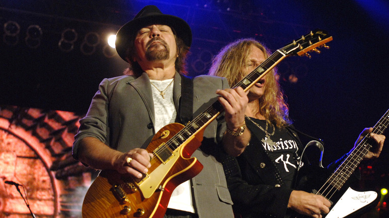 Gary Rossington onstage with guitar