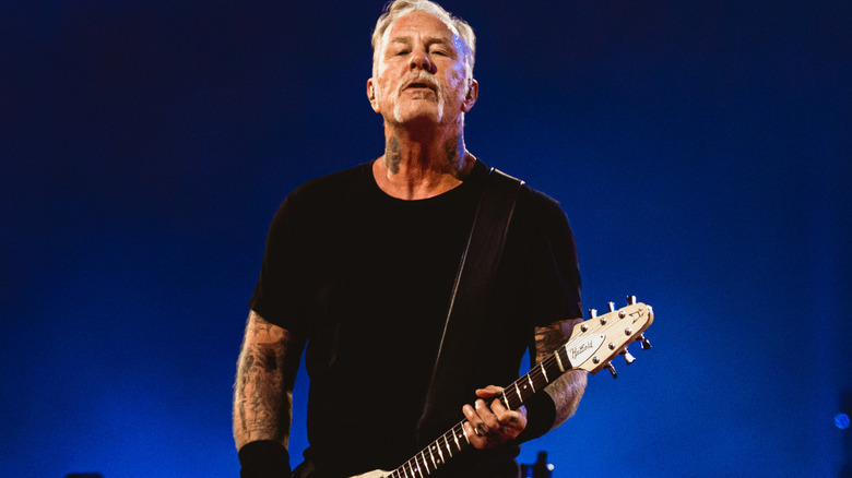 James Hetfield playing guitar