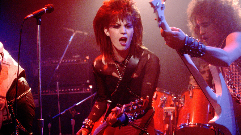 Joan Jett performing on stage