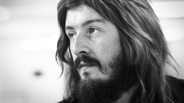 Black and white photo of John Bonham