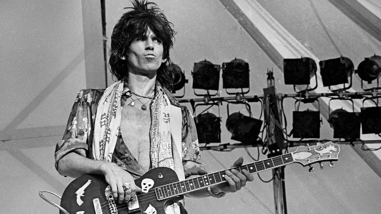 Keith Richards onstage with guitar