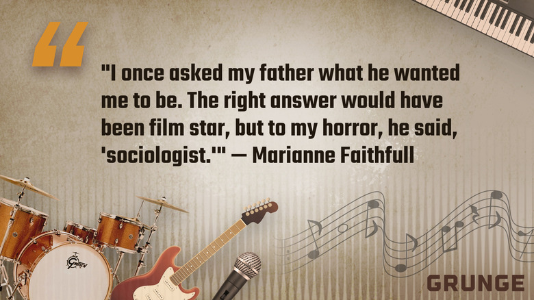 A customized image featuring a Marianne Faithfull quote