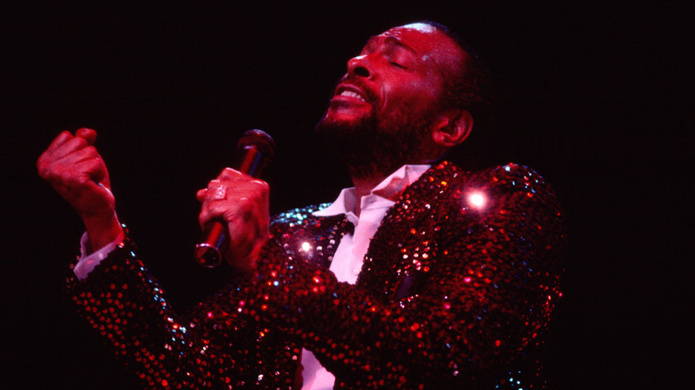 Marvin Gaye performing on the stage