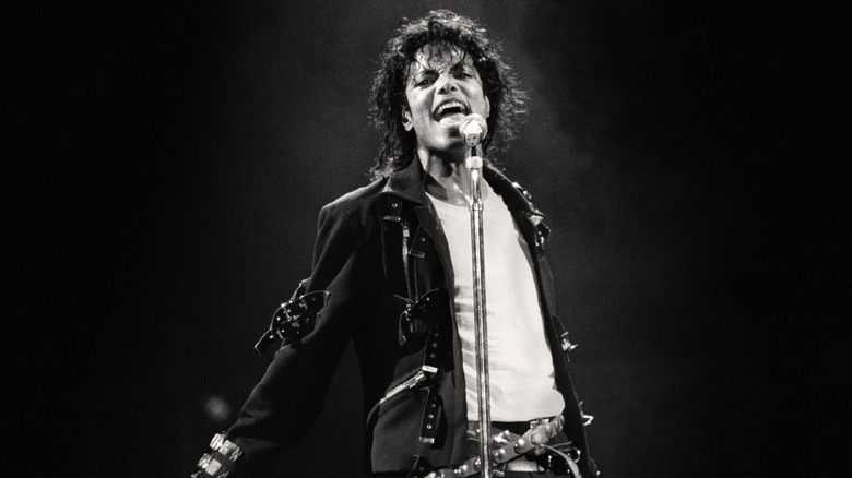 Michael Jackson singing on stage