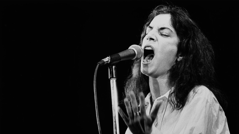 Patti Smith at microphone