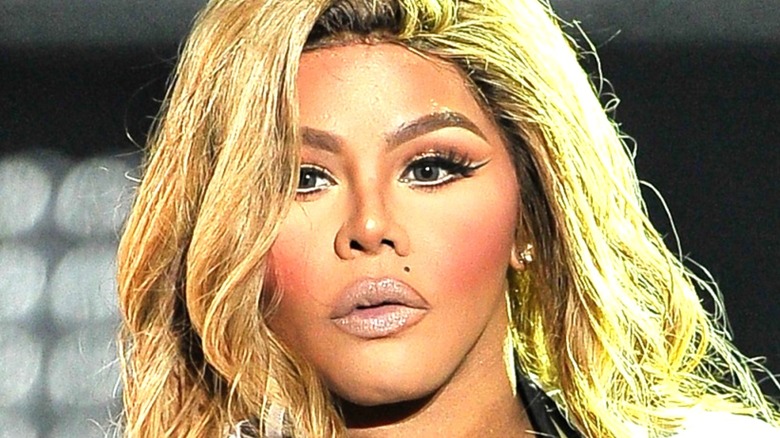 Lil Kim looking serious