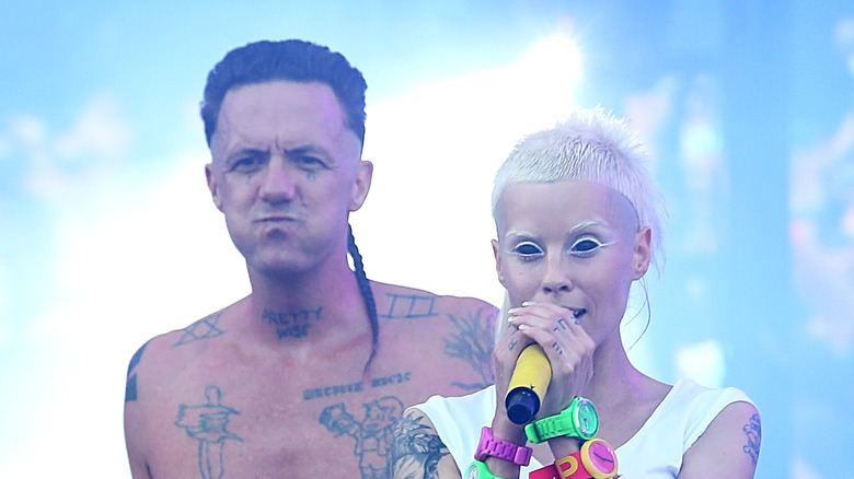 Ninja and Yo-Landi performing on stage
