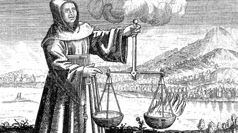 roger bacon holding scales