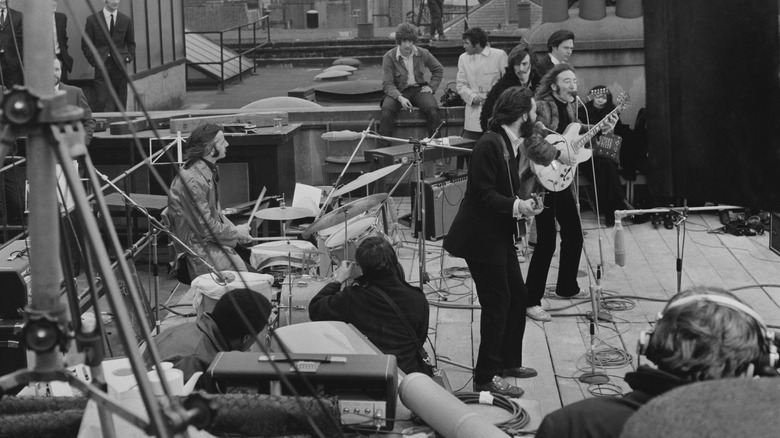 The Beatles performing live