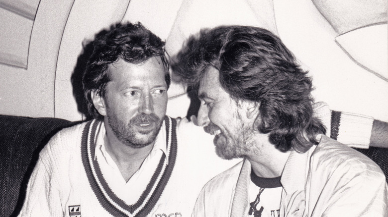 Eric Clapton and George Harrison talking