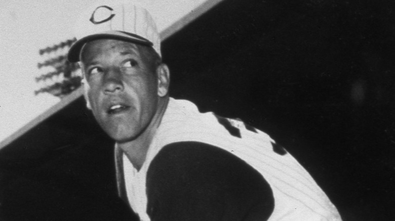 Joe Nuxhall warming up