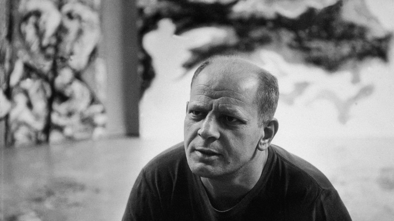 Jackson Pollock in his studio