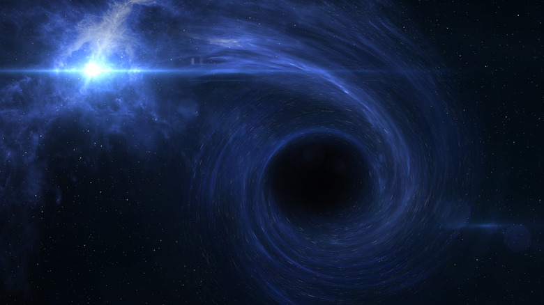 Black hole eating a star
