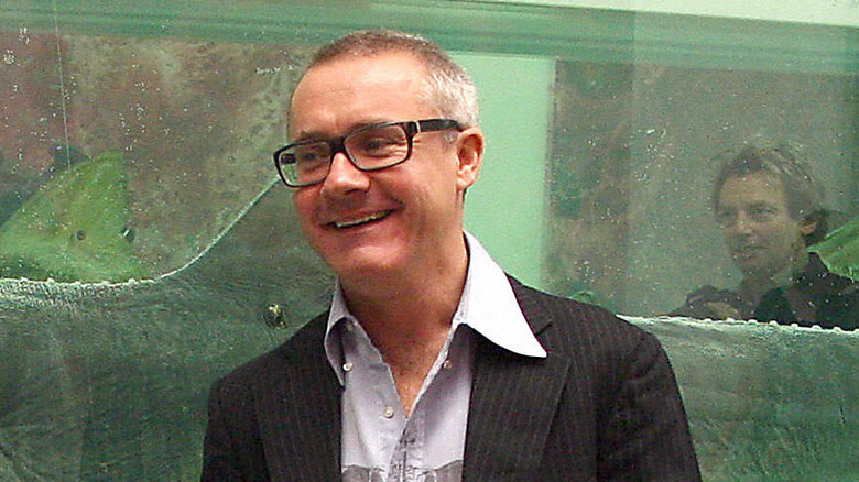 Damien Hirst with his shark