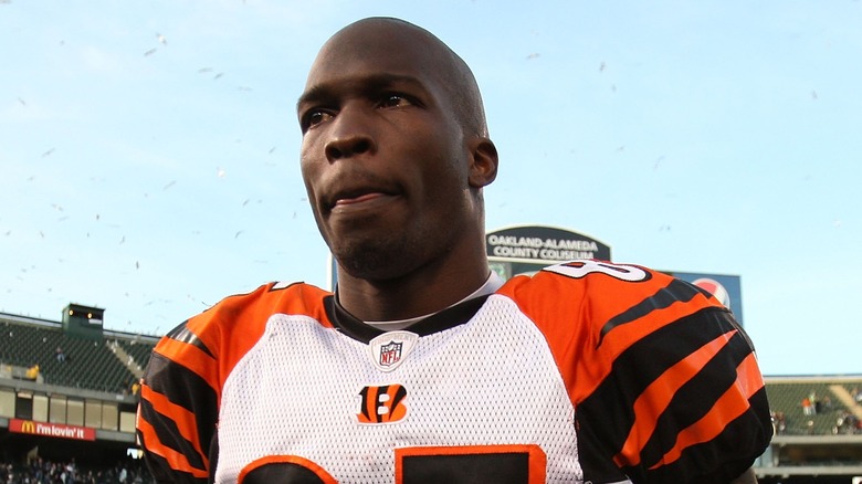 Chad 'Ochocinco' Johnson coming off field