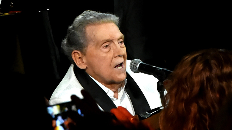 Jerry Lee Lewis singing mic