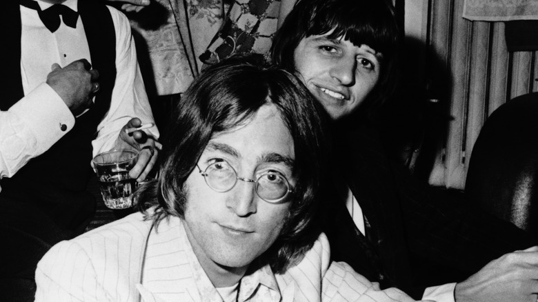 Lennon and Starr posing in 1968