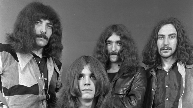 A press photo of early 1970s era Black Sabbath with Ozzy Osbourne.