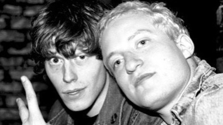 The Exploding Hearts' Terry Six and Adam Cox posing for a photo