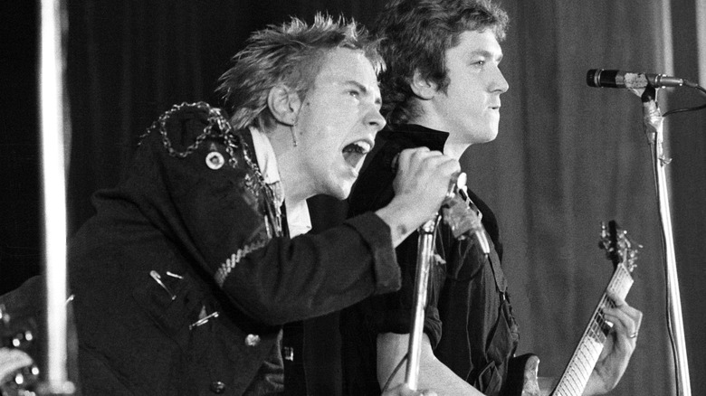 Sex Pistols performing on stage