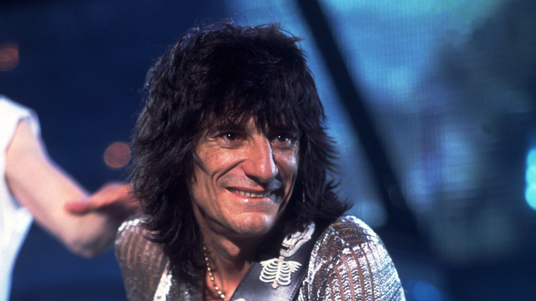 Ronnie Wood smiling onstage