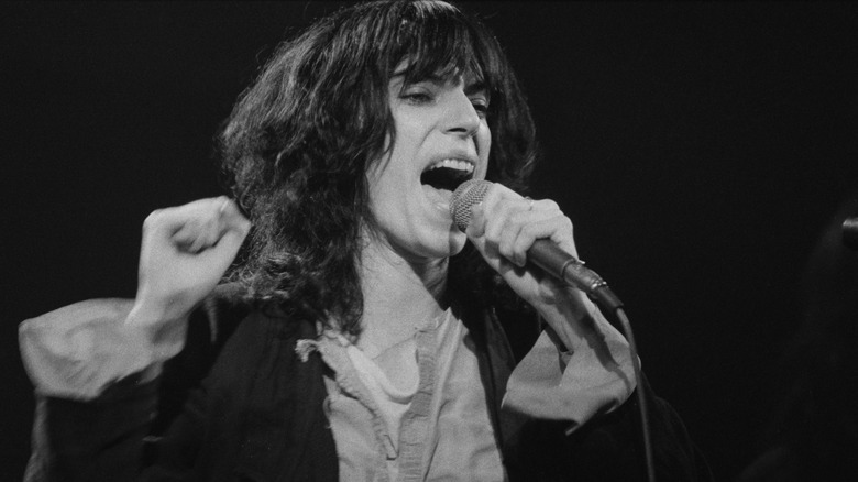 Patti Smith performing on stage