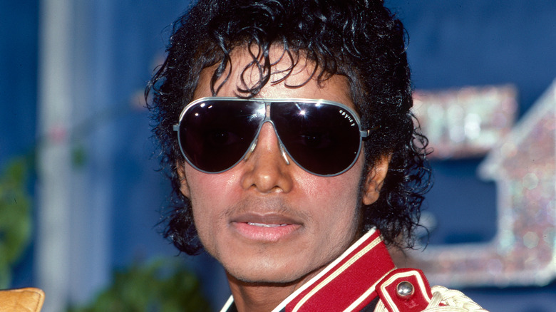 Michael Jackson wearing black sunglasses