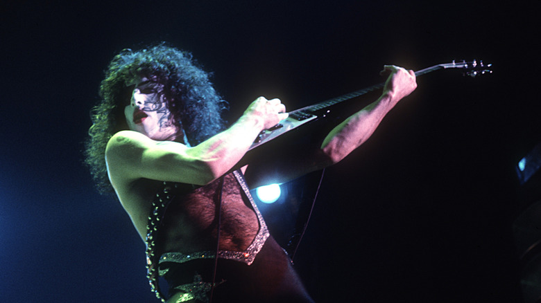KISS's Ace Frehley performing in California in 1976
