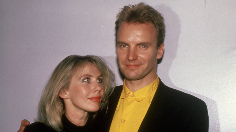 Sting and Trudie Styler posing in the 80s