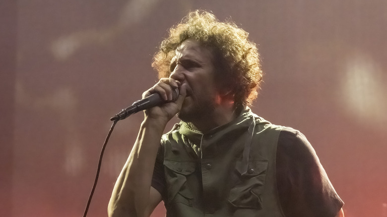 Zack de la Rocha singing on stage