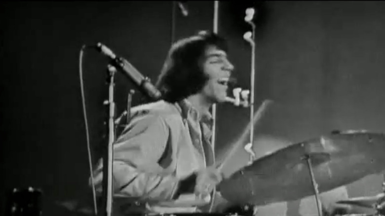 Victor 'Moulty' Moulton playing the drums in The TAMI Show