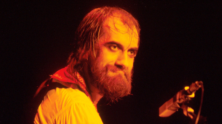 Mick Fleetwood in front of microphone