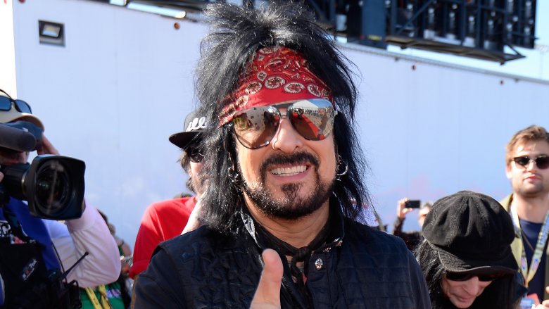 Nikki Sixx in red bandana