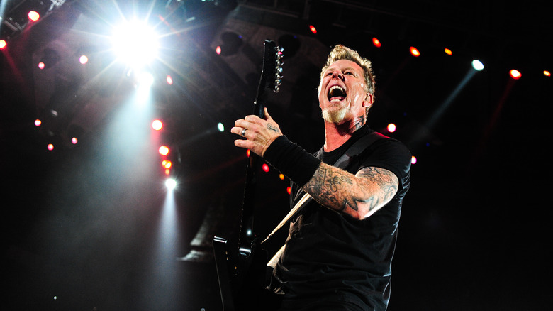 James Hetfield playing guitar