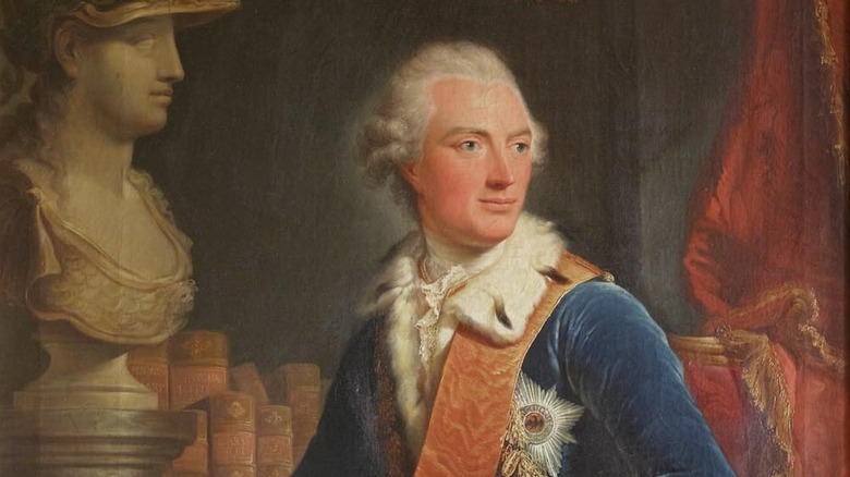 Portrait of Alexander, Margrave of Brandenburg-Ansbach with a Roman bust