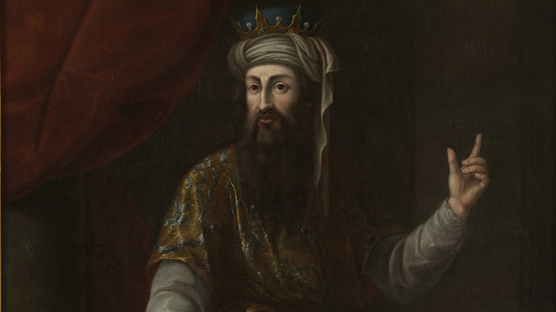 Portrait of Amadeus VIII, Duke of Savoy in a head wrap and crown