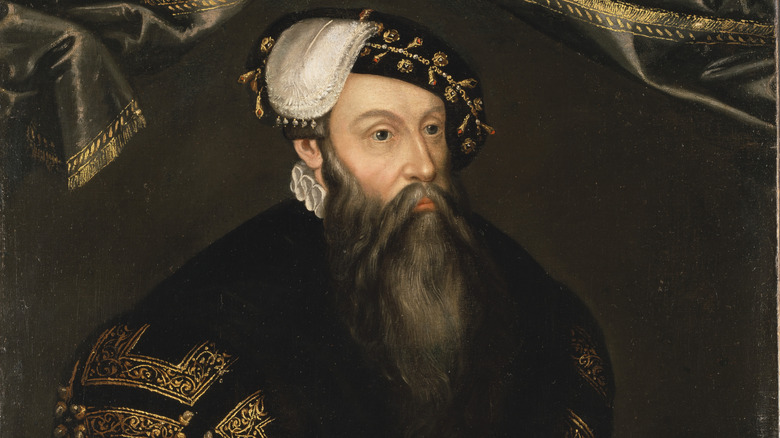 Portrait of Gustav I Vasa of Sweden in a fancy hat