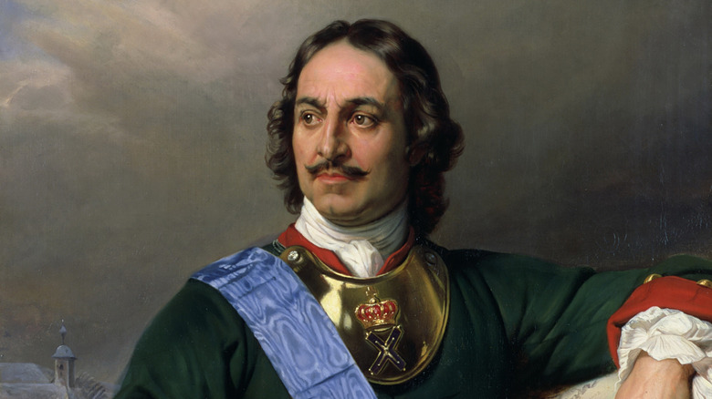Close up of a portrait of Peter the Great of Russia