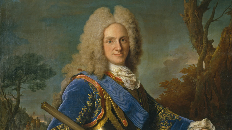 Formal portrait of Philip V of Spain in the outdoors
