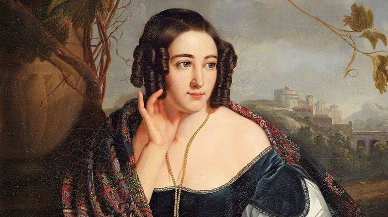 Portrait of Princess Alexandra Amalie of Bavaria in the outdoors