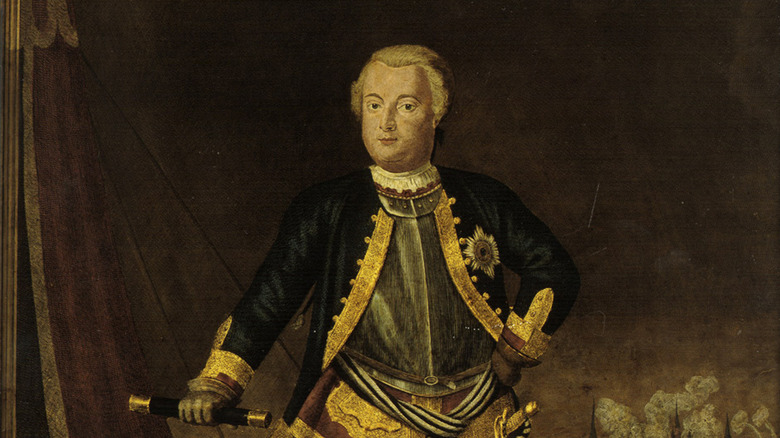 Painting of Frederick William of Prussia stood in military garb
