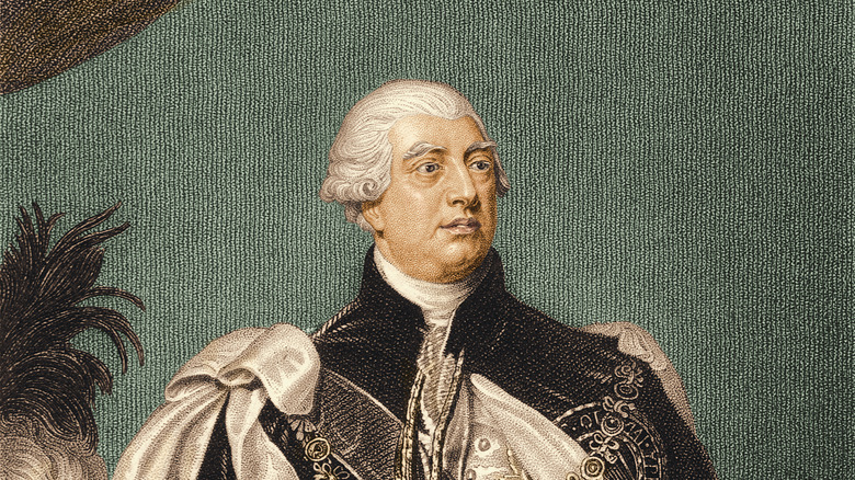 Illustration of king George iii in royal clothing