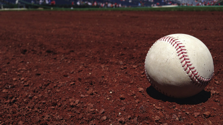 baseball in dirt