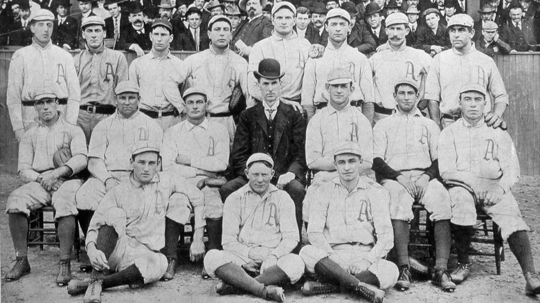 Rube Waddell with team members